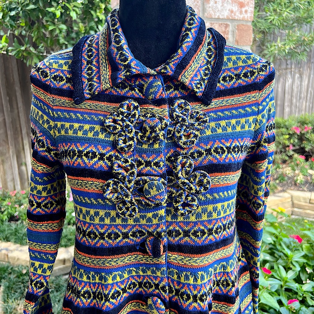 Anthropologie Sleeping on Snow Long Nordic Style Sweater Dress/Jacket